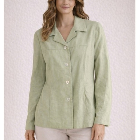 Sandro Jackets & Blazers - Sandro Light Green Linen Blazer Size 16 New